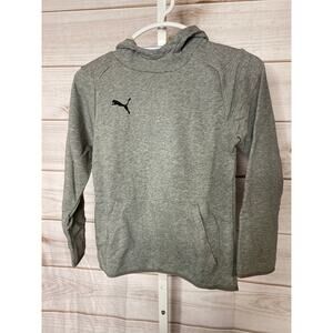 Brand New Puma Youth Medium Liga Heathered Grey Pullover Hoodie Sweatshirt